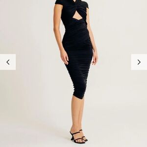 Torn by Ronny Kobo Black Cutout Midi Dress
